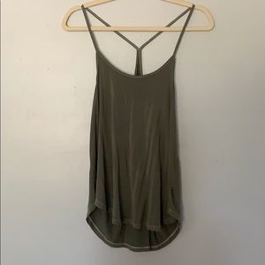 AEO soft & sexy army green strappy tank M